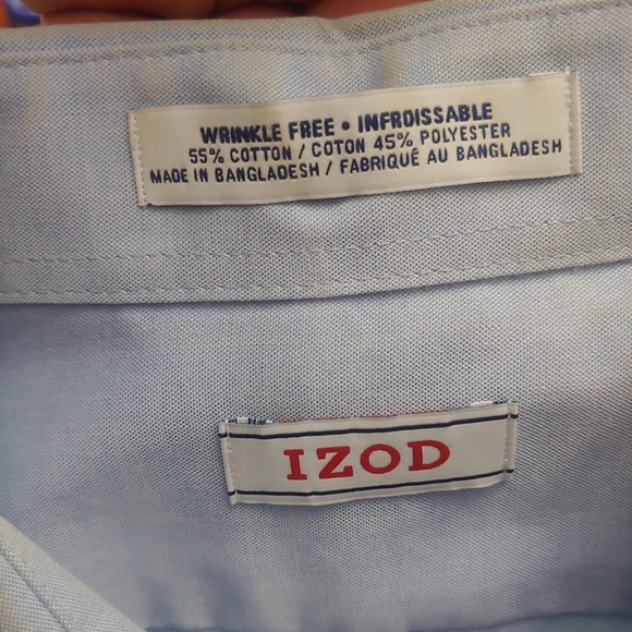Izod Blue Dress Shirt - Picture 9 of 11